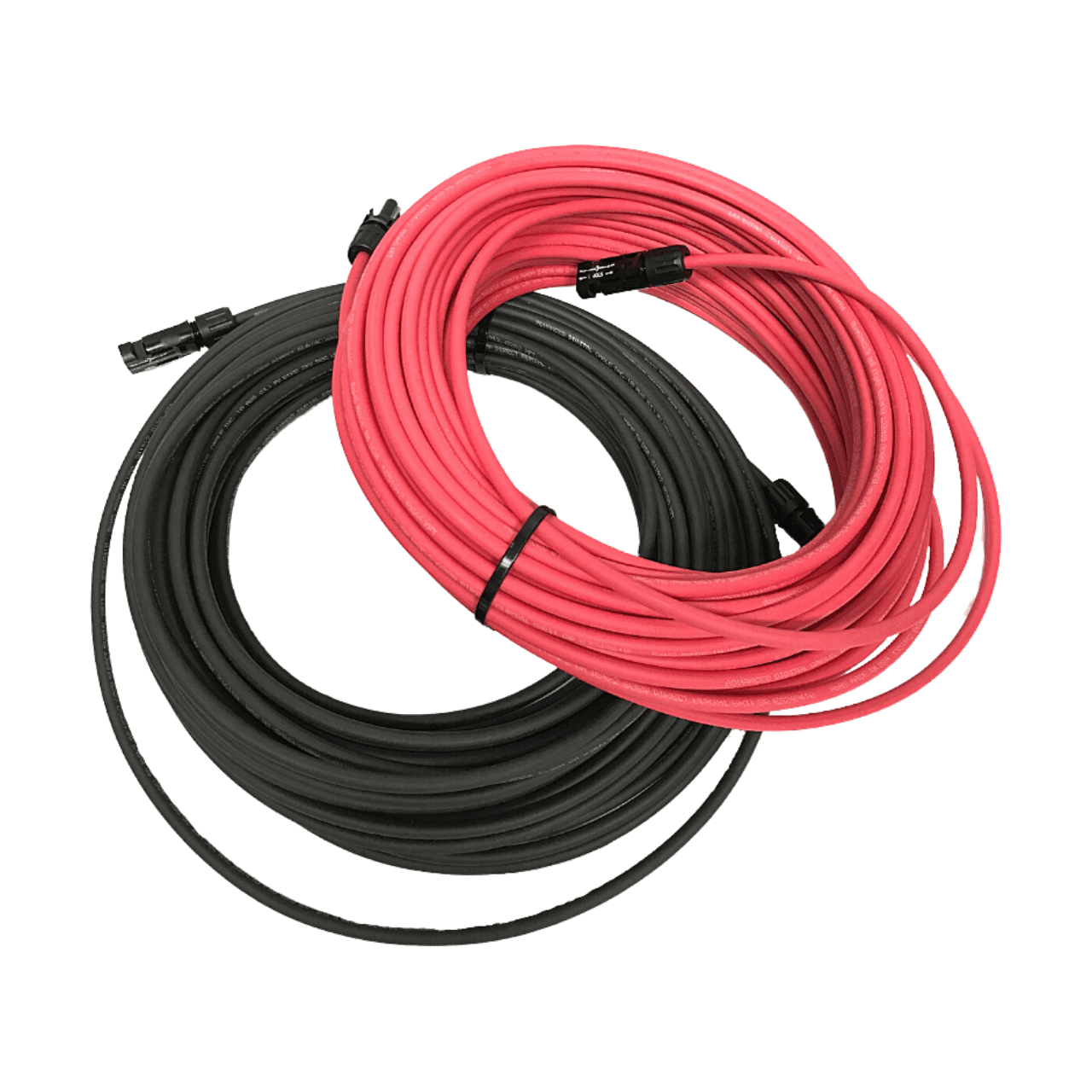 50' 10 AWG PV Wire Set (Black + Red Pair)